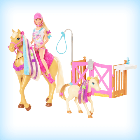 Barbie doll and horse set sales