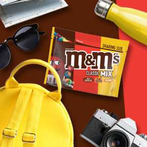 The Chocolate Traveler- M&M Collector: Old school PLAIN M&M bag- Xtra large  3 pounder!