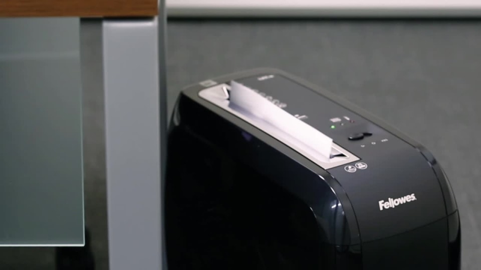 thumbnail video image 2 of Fellowes, FEL4360001, Powershred 12Cs Cross-Cut Shredder, 1 Each, Black,Silver, 2 of 9