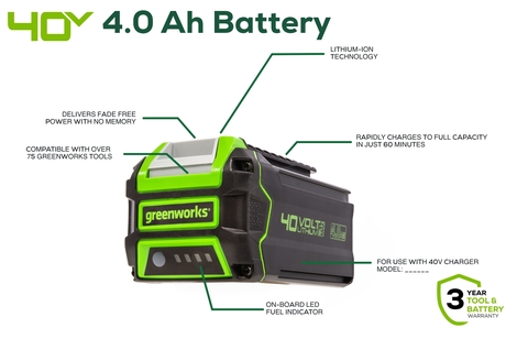 Greenworks™ 40-Volt Lithium-Ion 4.0Ah Battery at Menards®