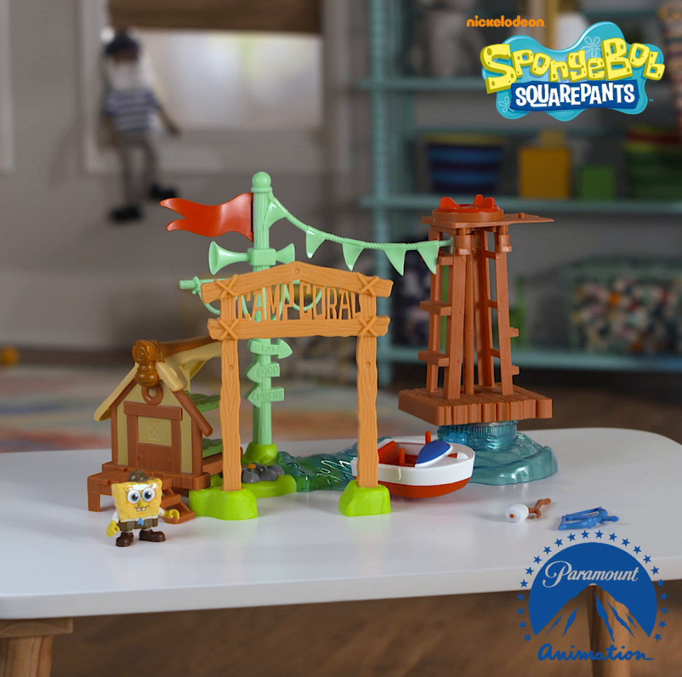 thumbnail video image 2 of Fisher-Price Imaginext Spongebob Camp Coral, 2 of 7