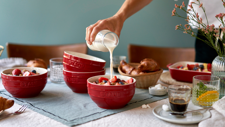 thumbnail video image 2 of Staub Ceramic 2-pc Large Universal Bowl Set - White, 2 of 6