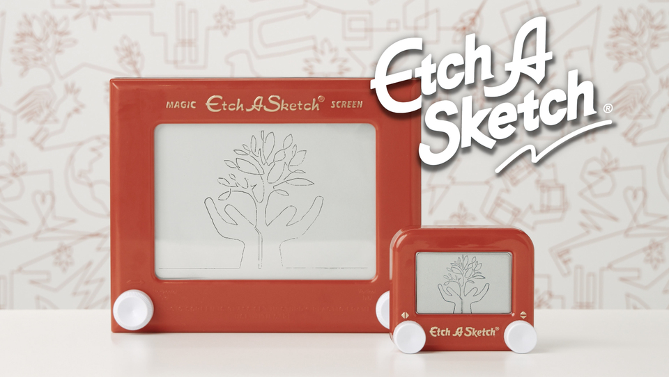 Pocket Etch-A-Sketch Mini Size Drawing Toy by Spin Master (Red
