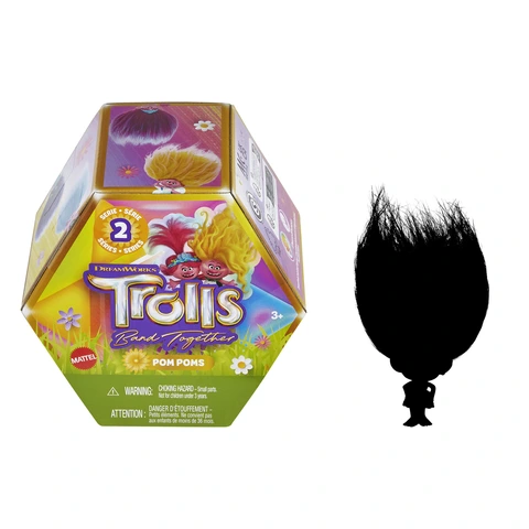 Trolls Band Together Serie 1 - Set Completo 6 Portachiavi Pom Poms Con Mini Bambole Nascoste, 10cm, Giocattoli Ufficiali
