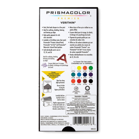  Prismacolor - Verithin Colored Pencil - Set - 12-Color Set :  Office Products