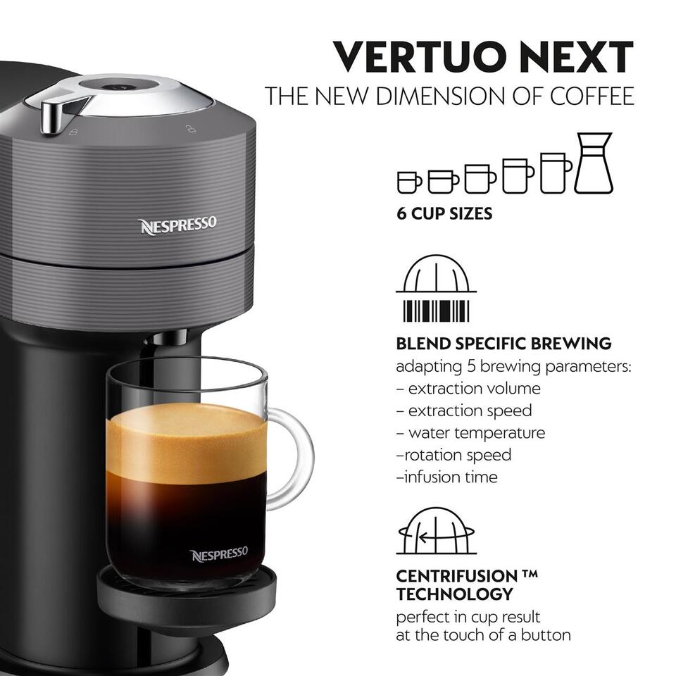 De'Longhi Nespresso Vertuo Next Premium Coffee & Espresso Maker with Milk  Frother - Black, 1 ct - Baker's