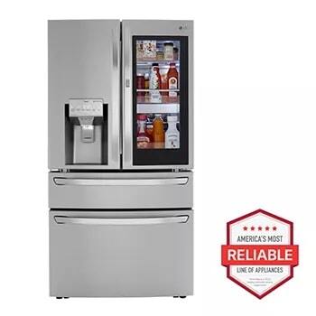 LG 23 Cu. ft. Smart French Door Refrigerator Instaview, Door-in-Door & Craft Ice, PrintProof Stainless Steel, Counter Depth