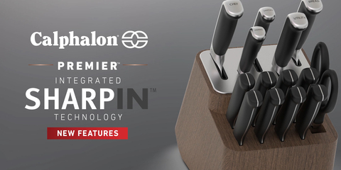 Calphalon Premier SharpIN Knife Set with Sharpening Knife Block, 15 Piece, Carbon Steel
