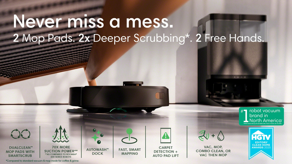iRobot Roomba 405 (G185) Combo Vacuum & Mop + AutoWash Dock Dual