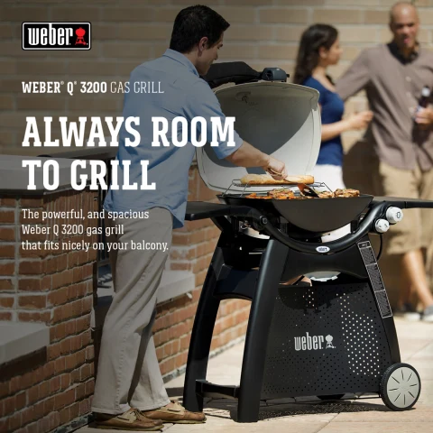 Weber Q 3200 Heavy-Duty Liquid Propane Gas Grill in Titanium