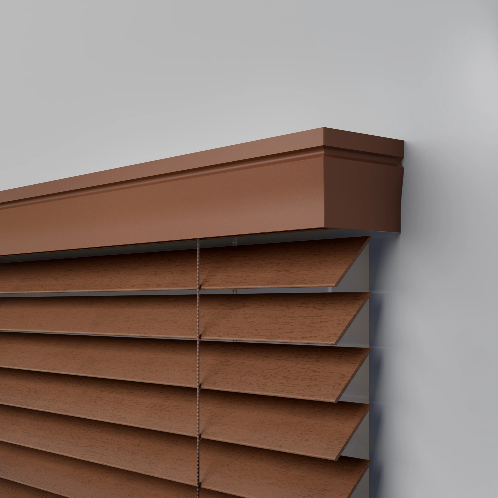 LEVOLOR Trim+Go 2-in Slat Width 35-in x 64-in Cordless Walnut Faux Wood Room Darkening Horizontal Blinds 2030453 at Lowes.com... 