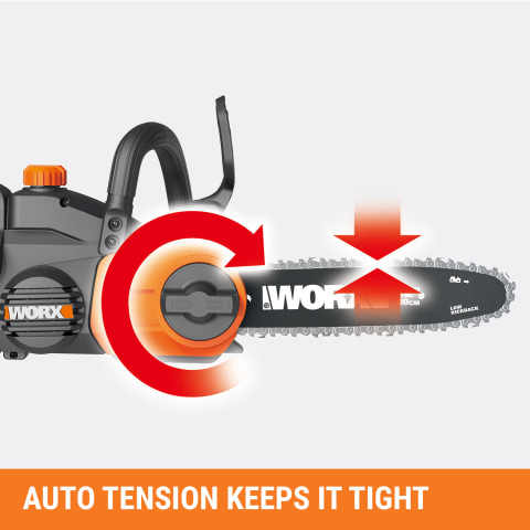 WORX POWER SHARE 40V 12in Cordless Chainsaw w/ Auto Tension 