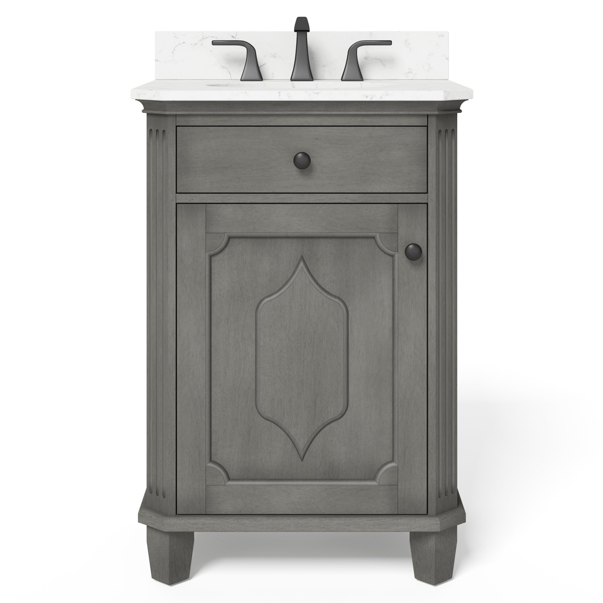 Allen Roth Whitney 24 In Antique Gray, 24 In Bathroom Vanity With Sink
