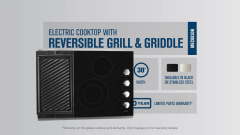 Maytag 30 in. 4-Burner Electric Cooktop with Griddle & Reversible Grill -  Black