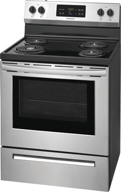 Frigidaire Freestanding Stainless Steel Electric Range - 4 Burner Coil Top  - CSA Listed - 5.3-cu ft CFEF3016VS | Réno-Dépôt