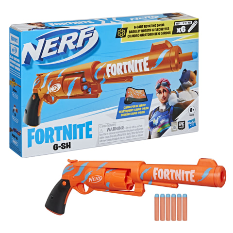  NERF Fortnite Heavy SR Blaster Scope, Big Blaster, 6 Mega  Darts, 6-Dart Clip, Kids Toy Foam Blasters, Fortnite Toys for Boys and  Girls : Everything Else