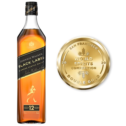 Johnnie Walker Black Label Blended Scotch Whisky, 1 L, 40% ABV 