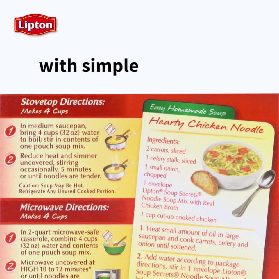 Lipton Soup Secrets Extra Egg Noodle Chicken Flavor Broth Dry Soup Mix