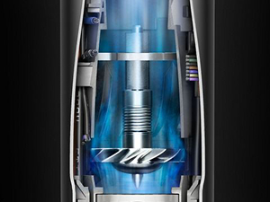 Cut out graphic showing Dyson&#39;s powerful motor