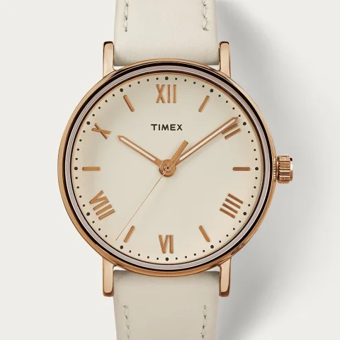 Womens Timex Briarwood Watch 40mm Gold Silver Tone Pink Leather Band New Battery Timex Women main image 4