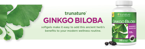 trunature® Gingko Biloba softgels make it easy to add this ancient herb’s benefits to your modern wellness routine