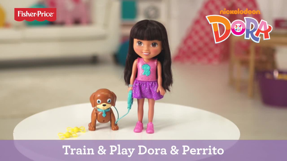 thumbnail video image 2 of Dora the Explorer Nickelodeon Dora and Perrito Doll Playset, 2 Pieces Included, 2 of 6