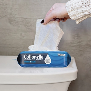 Cottonelle flushable wet wipes are plumber approved