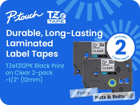 Brother P-touch TZe-131 Laminated Label Tape, 1/2