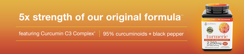 Sức mạnh gấp 5 lần công thức ban đầu của chúng tôi** có Phức hợp Curcumin C3 | 95% curcuminoids + hạt tiêu đen