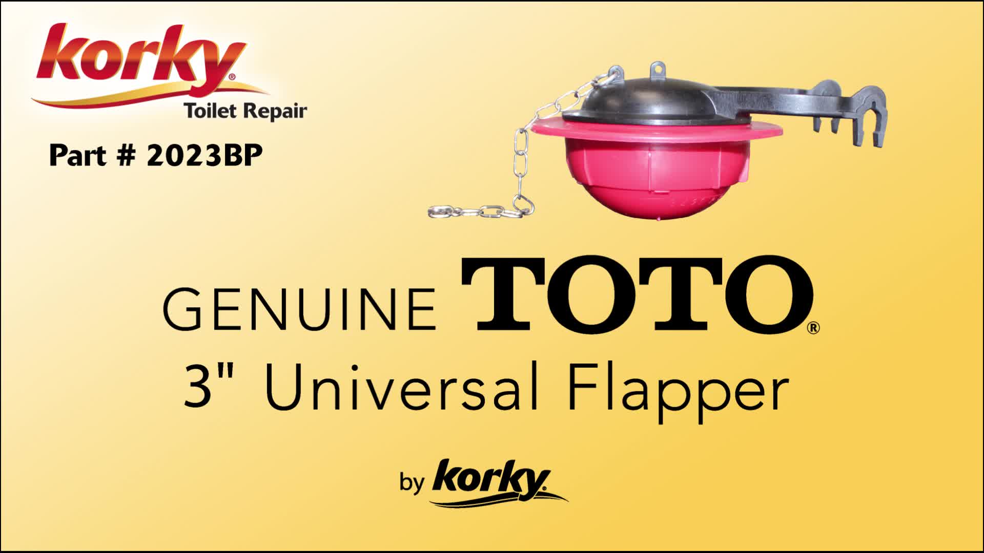 Red 3 Korky 2023BP Universal Flapper for Toto Toilet Repairs