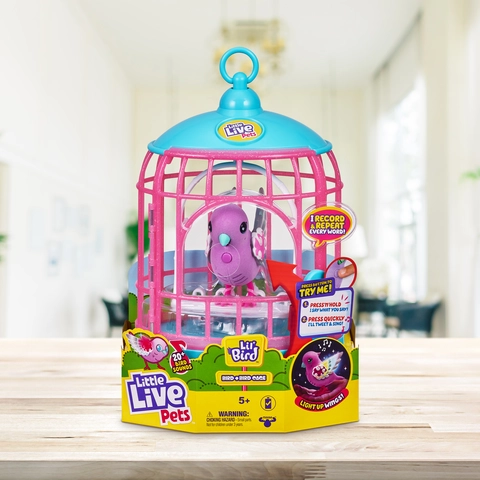 Little Live Pets Real Life Lil Bird Bird Cage Polly Pearl Interactive Playset Ages 5 Walmart