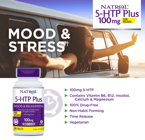 Mood and stress, contains vitamins B6, B12, Inositol, Calcium and Magnesium, 100% Drug-Free