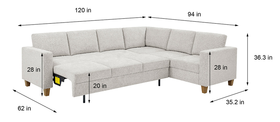 Dillard Sectional Dimensions