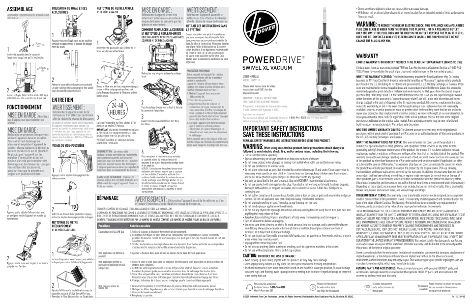 Hoover High Performance Swivel Manual   960 