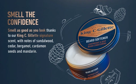 Smell the confidence thanks to our King C. Gillette signature scent with sandalwood cedar bergamot cardamon mandarin