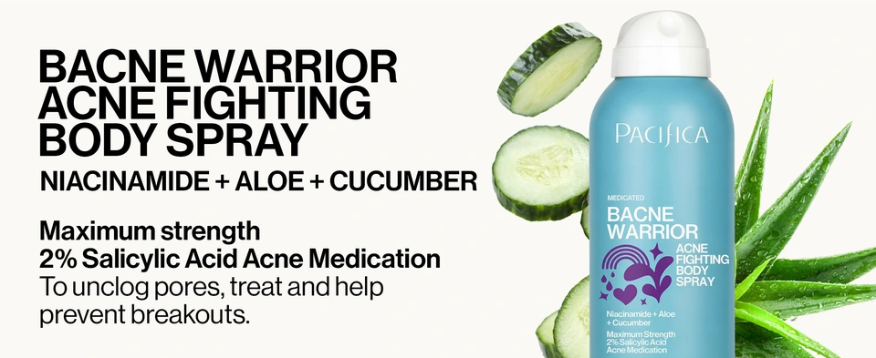 pacifica back acne spray body treatment teens panoxyl bacne backne chest salicylic acid banishing stuff teen girls clarifying wash shield warrior