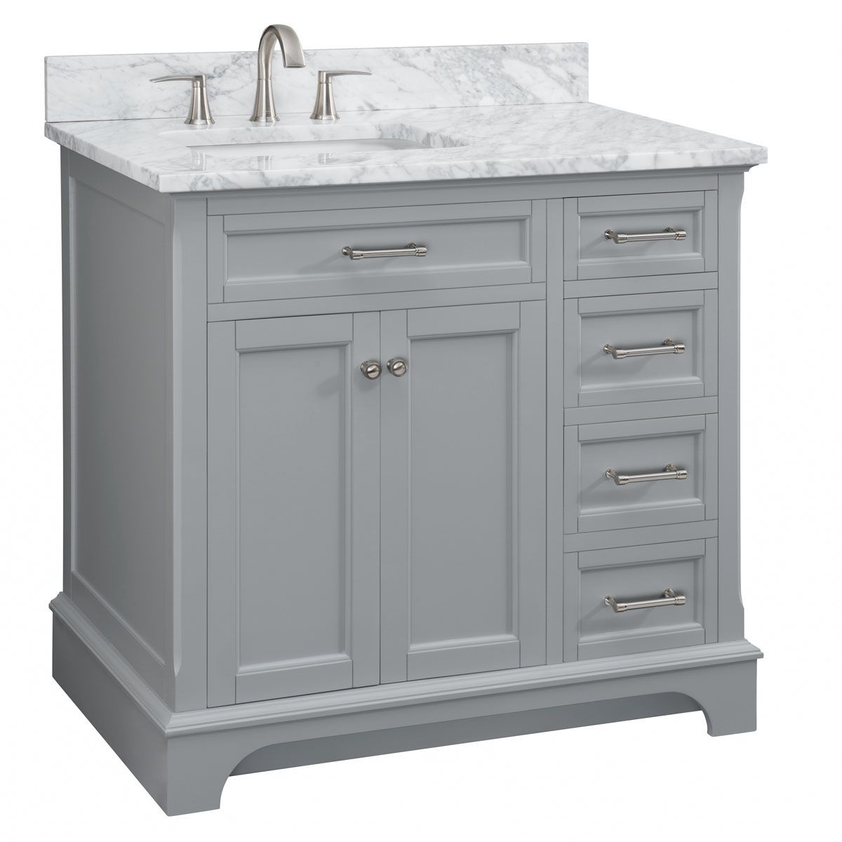 Allen Roth Roveland Lt Gry 36 In Vty Mbl Top In The Bathroom Vanities With Tops Department At Lowescom