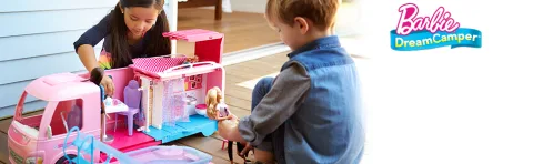 Hit the road in this doll camper &amp; explore the world because you can be anything with Barbie&#174;!