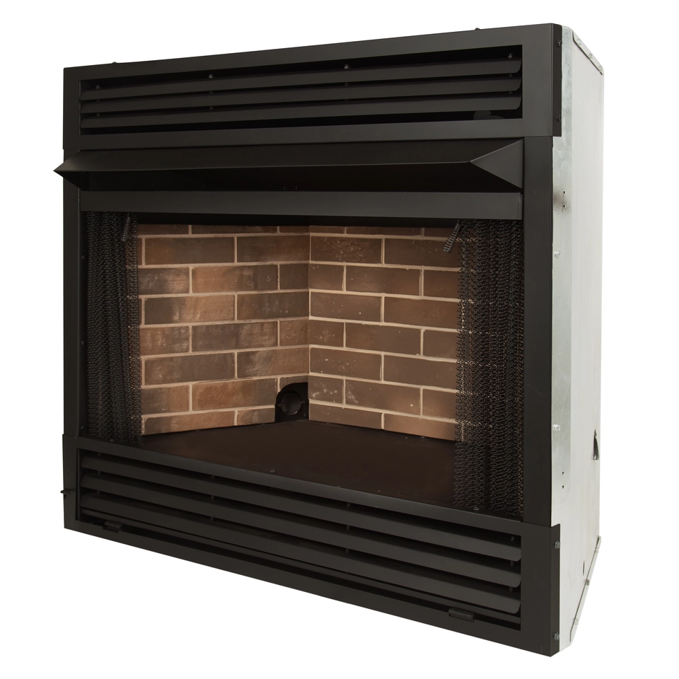unbind PLEASANT WARM MOCK ブラック　M Pleasant Hearth 46.5-in W-BTU Black Vent-free-Burner Gas Fireplace