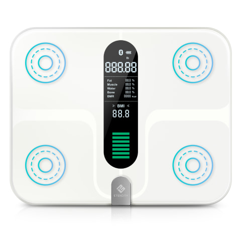 Etekcity Smart Digital Bathroom Scale, Scales for Body Weight and Fat,  Wellness Bluetooth Health Monitor with SmartApps, Large LED Display, 12  Data