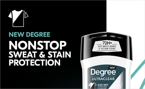 Top half of Degree Men UltraClear Black+White Fresh Antiperspirant Deodorant 