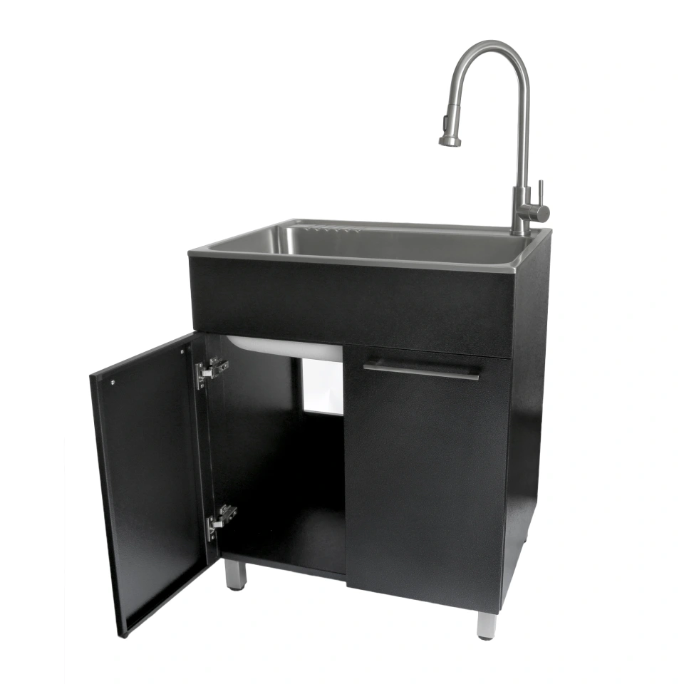 Presenza 27.7-in x 22-in Large Black RTA Freestanding Steel