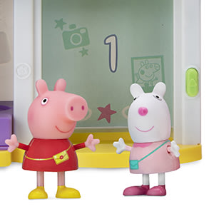 Peppa Pig Shopping Mall con familia, incluye 1 juego de centro comercial  conectable, juguete de 4 personajes Peppa Pig Peppa Pig