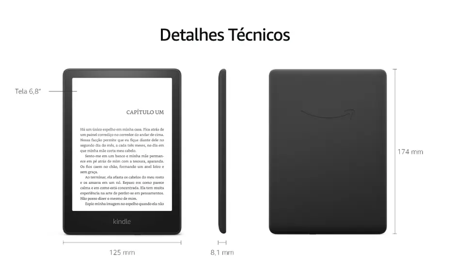 Kindle Paperwhite Amazon 11ª Geração com 16GB, | Extra