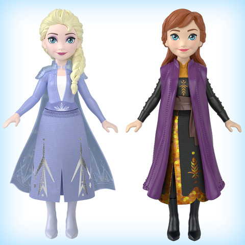 Disney Frozen Anna Small Doll in Travel Look, Posable with Removable Caoe &  Skirt 