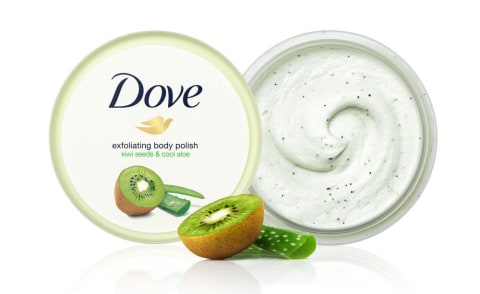 dove exfoliating body polish body scrub kiwi & aloe