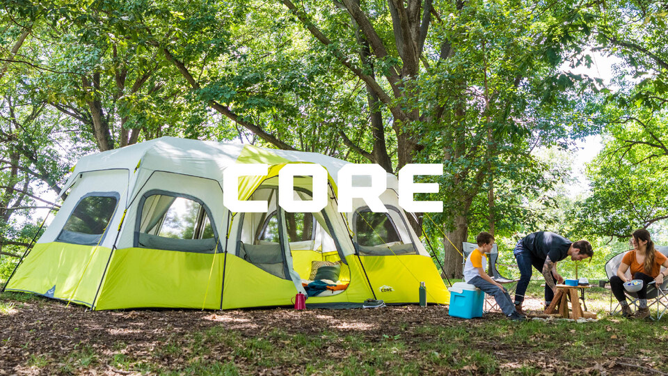 thumbnail video image 2 of CORE 18' x 10' 12 Person Instant Cabin Camping Tent, 48lbs, 2 of 11