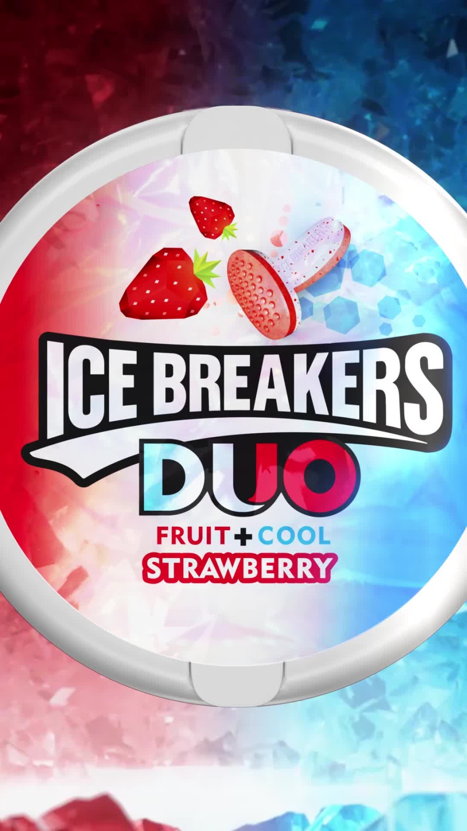 ICE BREAKERS DUO Strawberry Flavored Sugar Free Breath Mints, Mint