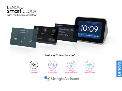 Lenovo Smart Clock with Google Assistant - Chalk 