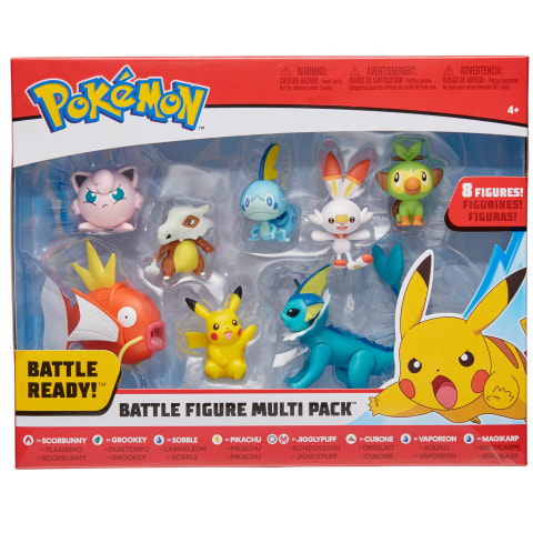 Pokemon Battle Ready! Battle Figure Set, 8 Pieces - with 2 & 3 inch Figures  Pikachu, Scorebunny, Grookey, Sobble, Jigglypuff, Cubone, Vaporean &  Magikarp - Age 4+ 